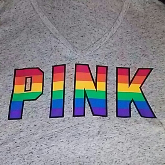 PINK Victoria's Secret Tops - VS PINK Rainbow T-shirt Size L